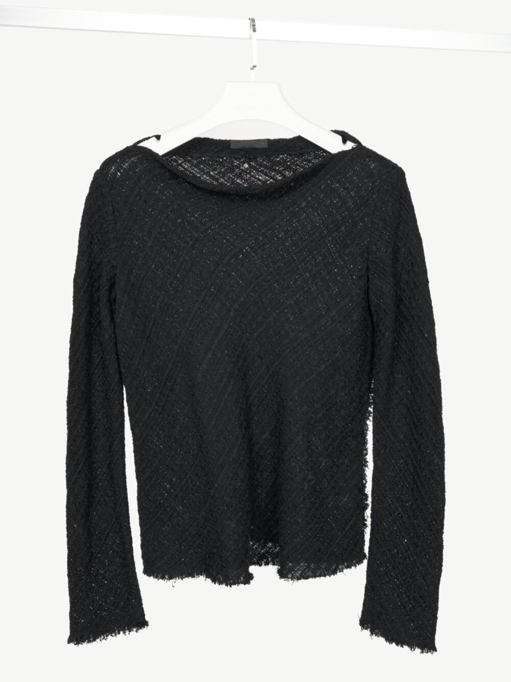 The Row Black Woven-Knit Fringe Sweater